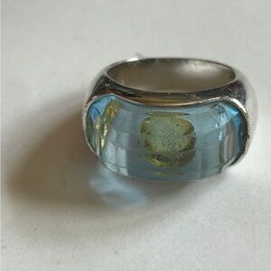 Swarovski Silver Ring with Blue Accent